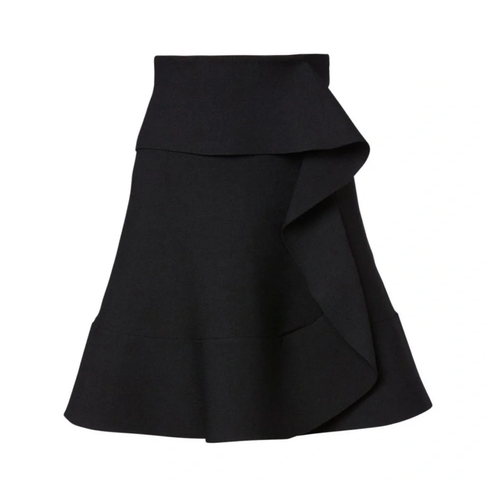 Scanlan Theodore Black Ruffled Mini Skirt